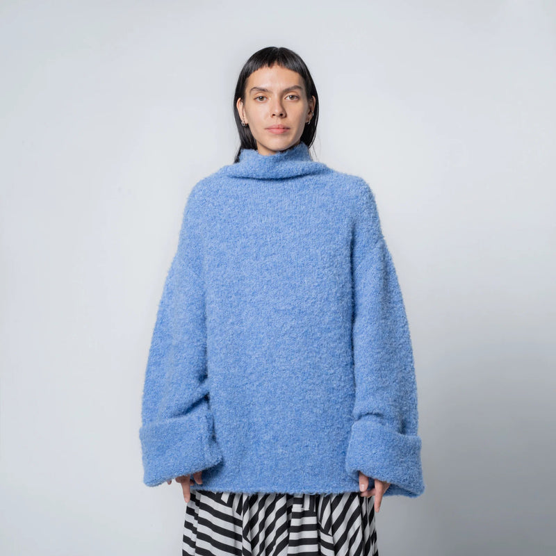 Oversized Funnel Neck Sweater Cloud