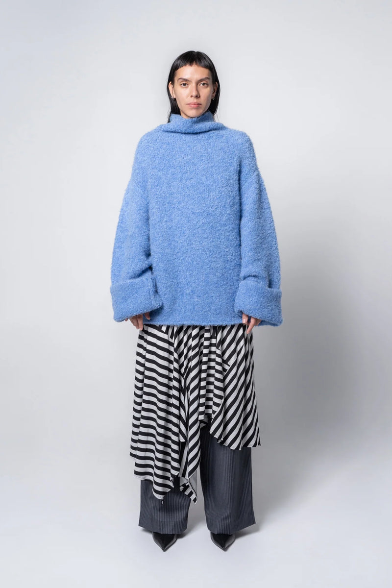 Oversized Funnel Neck Sweater Cloud