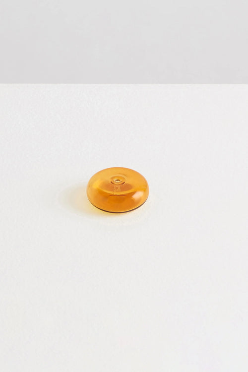 Glass Pebble Incense Holder Amber