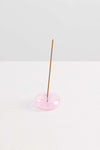 Glass Pebble Incense Holder Pink