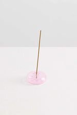Glass Pebble Incense Holder Pink