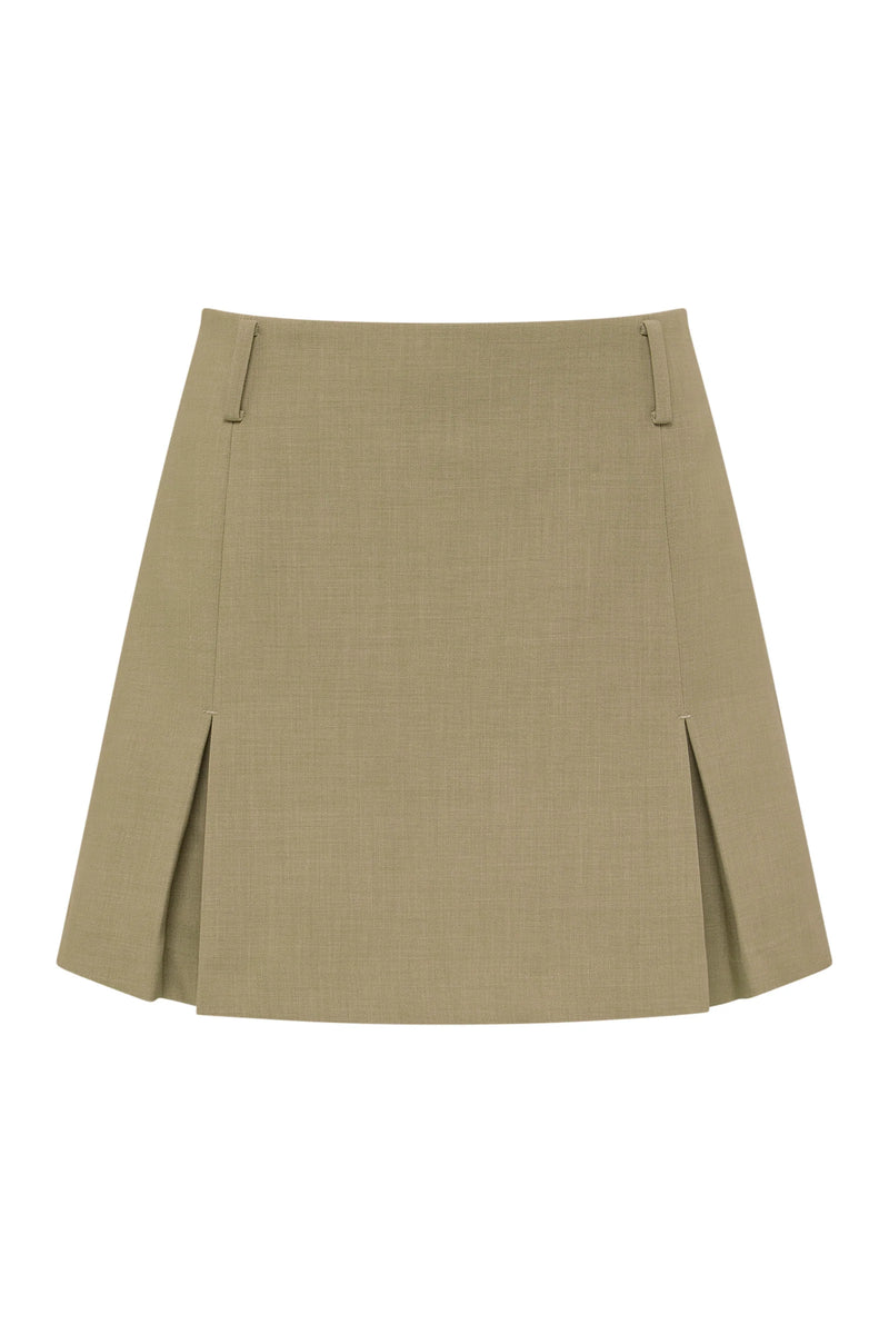 Audrey Tailored Mini Skirt Moss