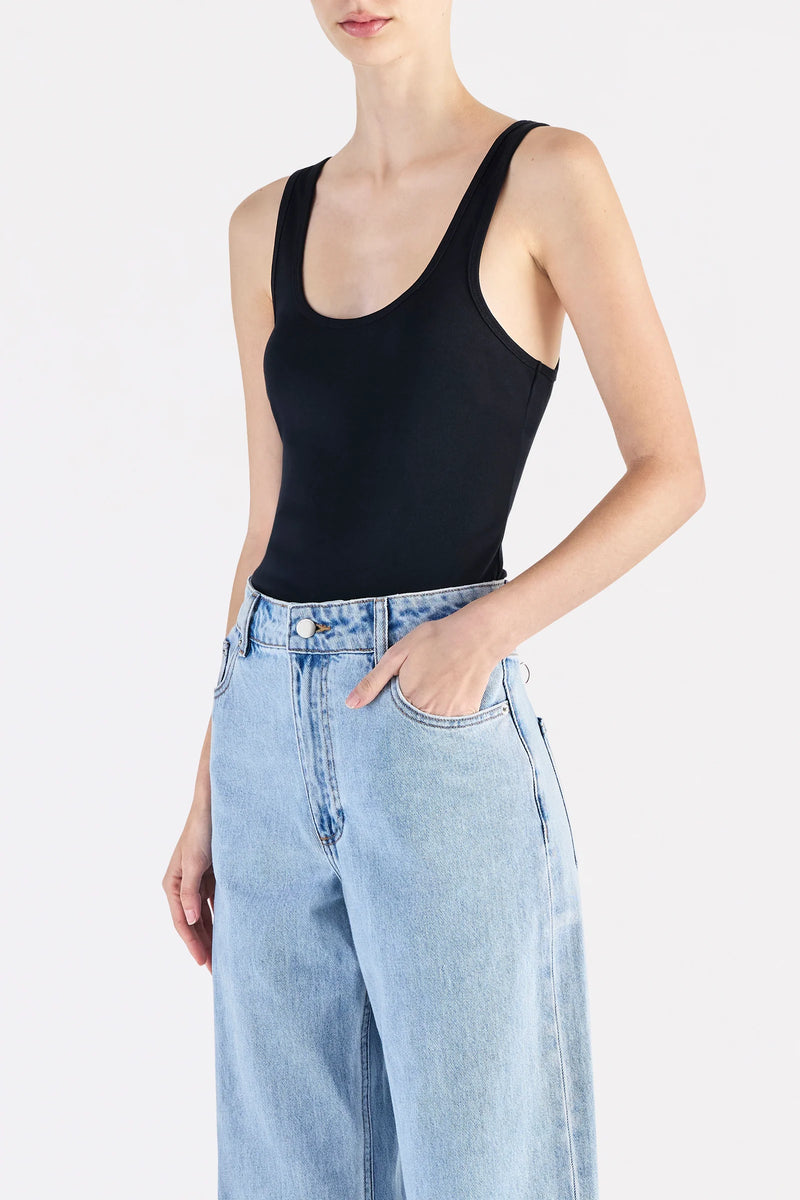 Organic 90s Singlet Black