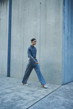 Cilia Drawstring Pant Steel Stripe