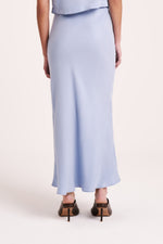 Ines Cupro Skirt Mineral Blue