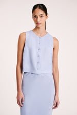 Rika Cupro Vest Mineral Blue