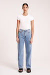Organic Relaxed Leg Jean Washed Blue