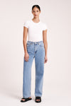 Organic Relaxed Leg Jean Washed Blue