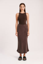 Harlow Cupro Midi Skirt Cinder