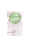 Oil Burner and Tea light Candle Green + Pink