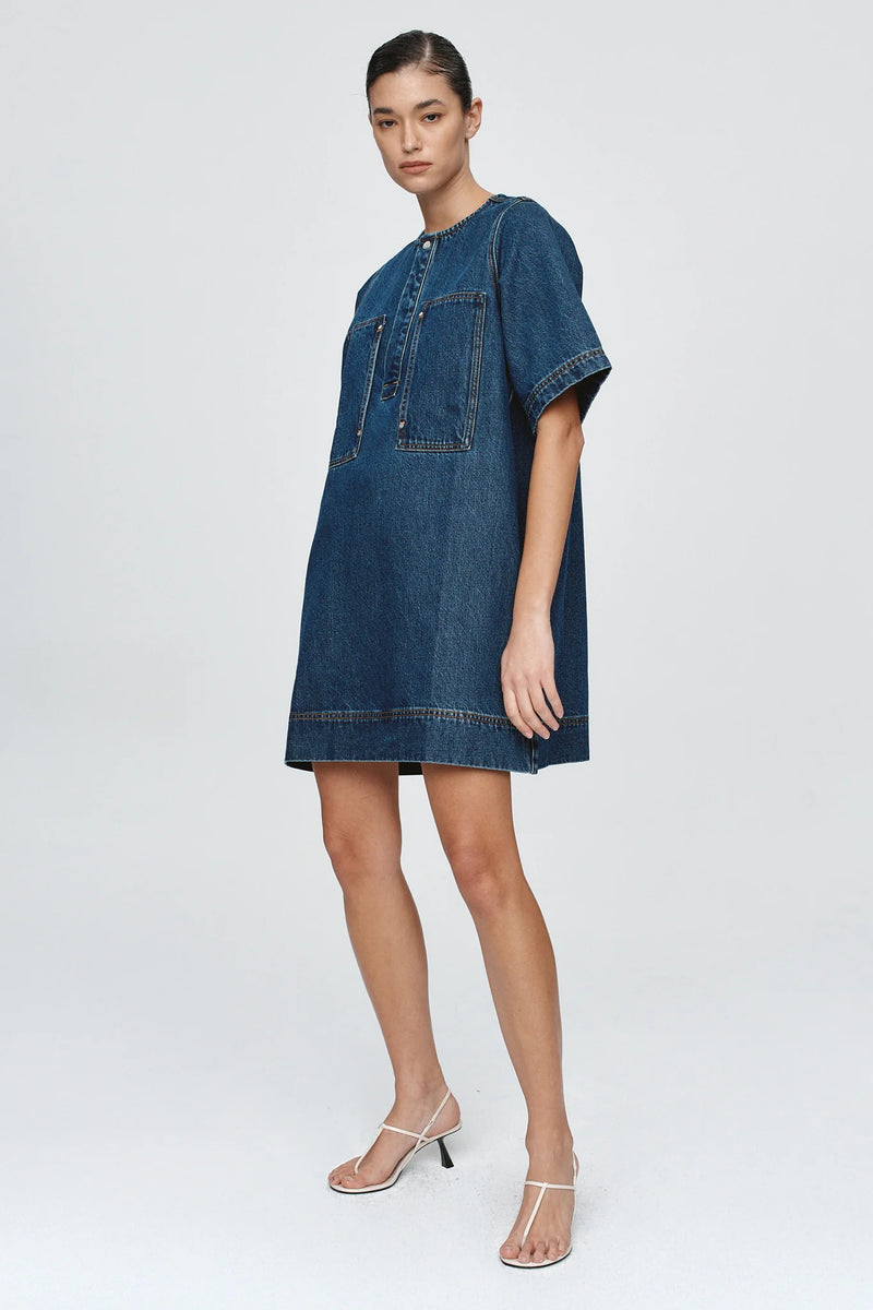 Patch Pocket Dress Classic Blue