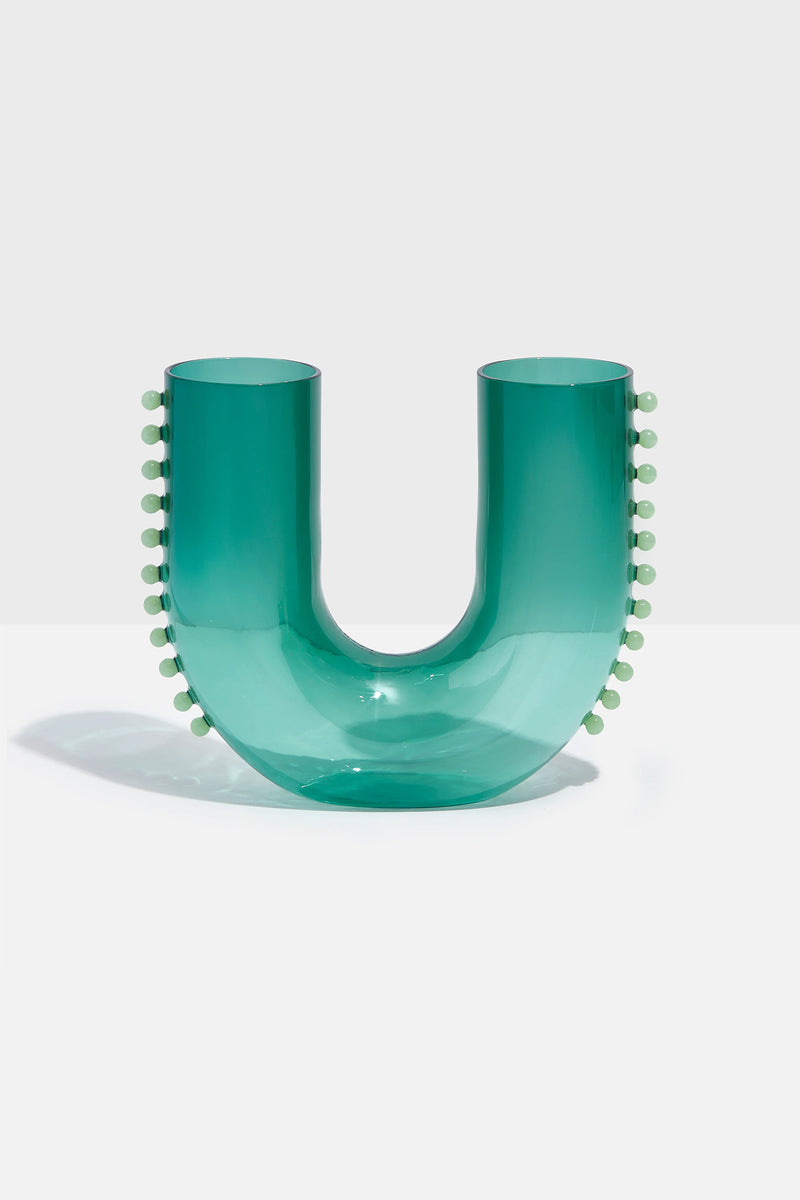 Pearl U Vase Teal Jade