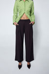 Slouchy Pleat Pant Red Pinstripe