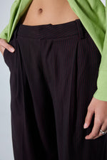 Slouchy Pleat Pant Red Pinstripe