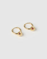 Ruby Heart Earrings Red