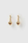Ruby Heart Earrings Red