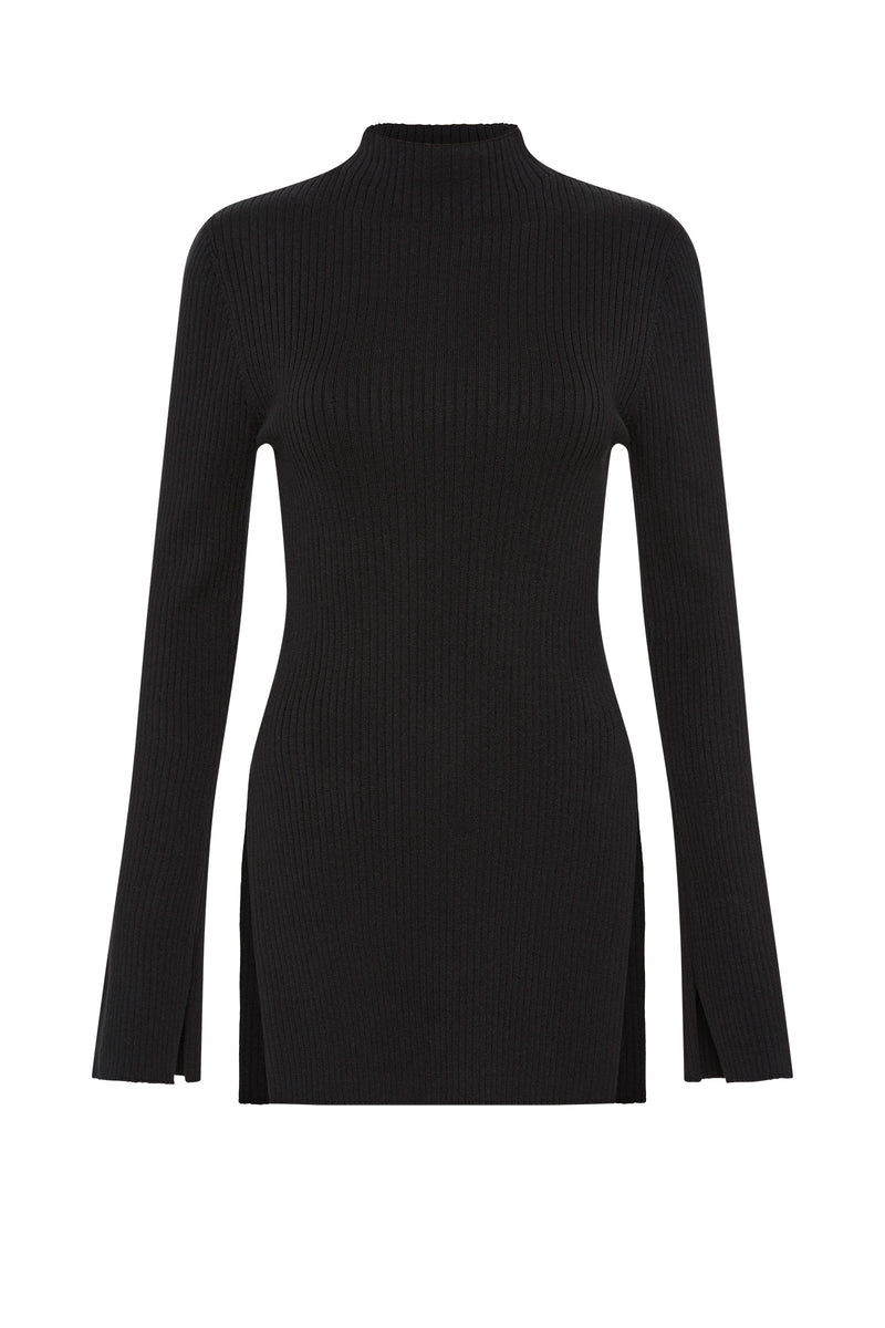 Malo Knit Tunic Black