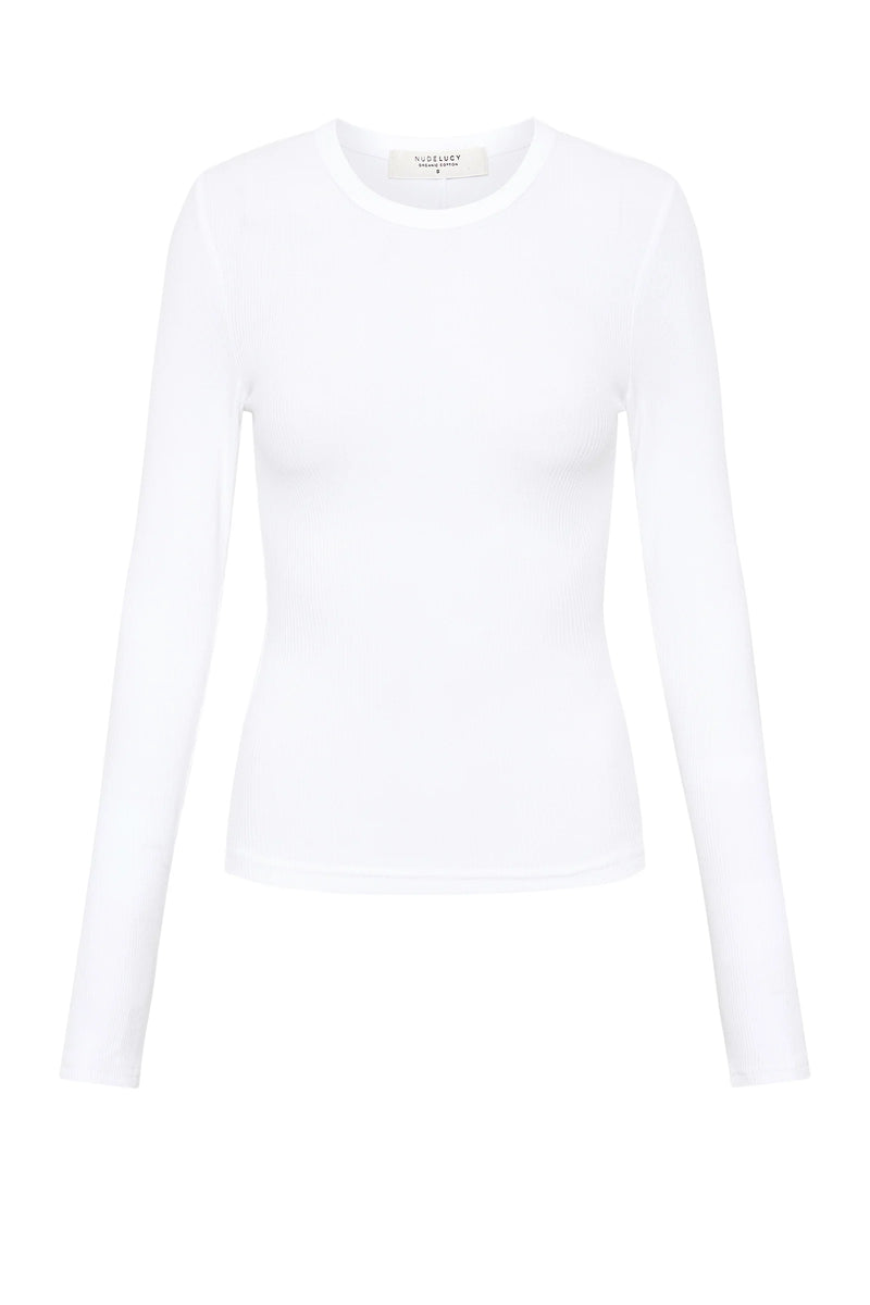 Organic Rib LS Tee White