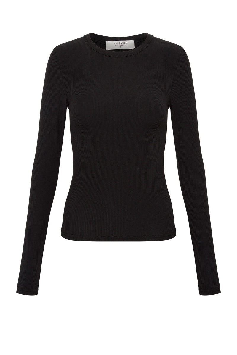 Organic Rib LS Tee Black