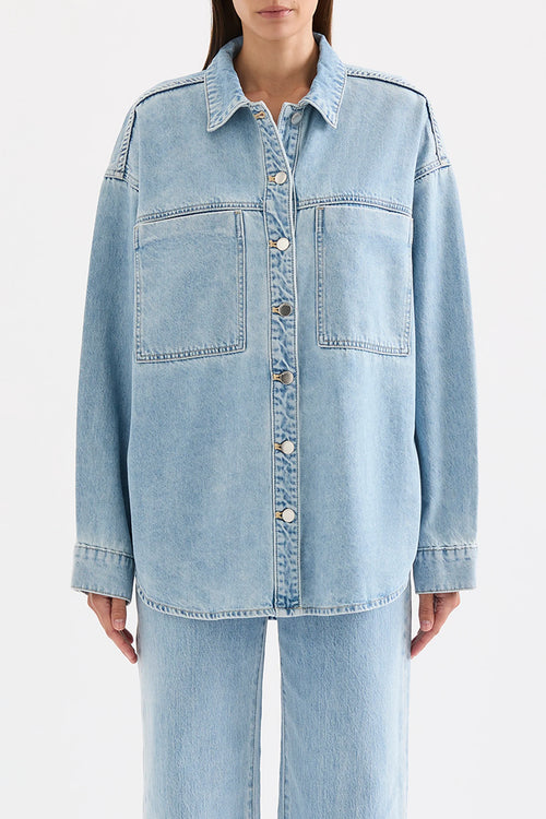 Sheeba Denim Overshirt Sky Blue