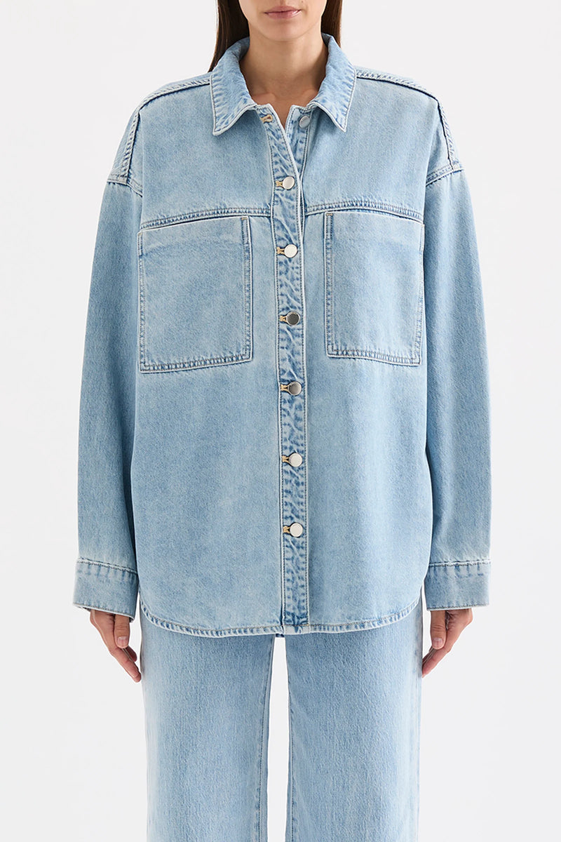 Sheeba Denim Overshirt Sky Blue