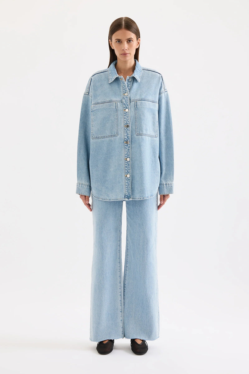 Sheeba Denim Overshirt Sky Blue