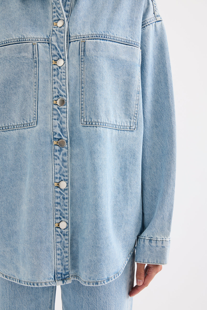 Sheeba Denim Overshirt Sky Blue