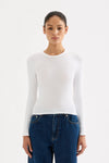 Organic Rib LS Tee White