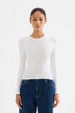 Organic Rib LS Tee White