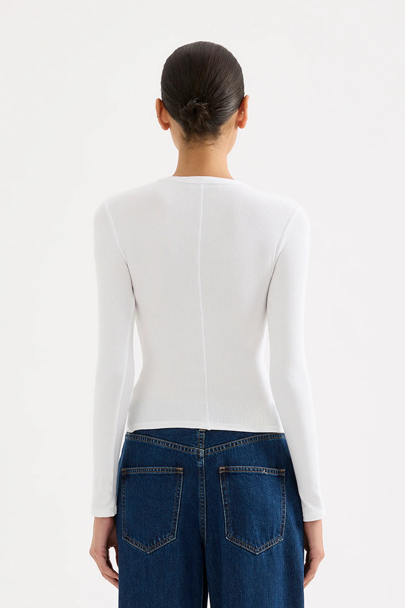 Organic Rib LS Tee White