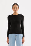 Organic Rib LS Tee Black