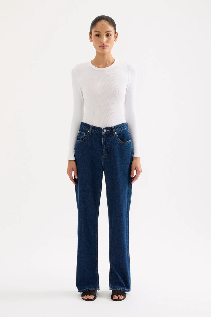 Organic Split Hem Jean Force Blue