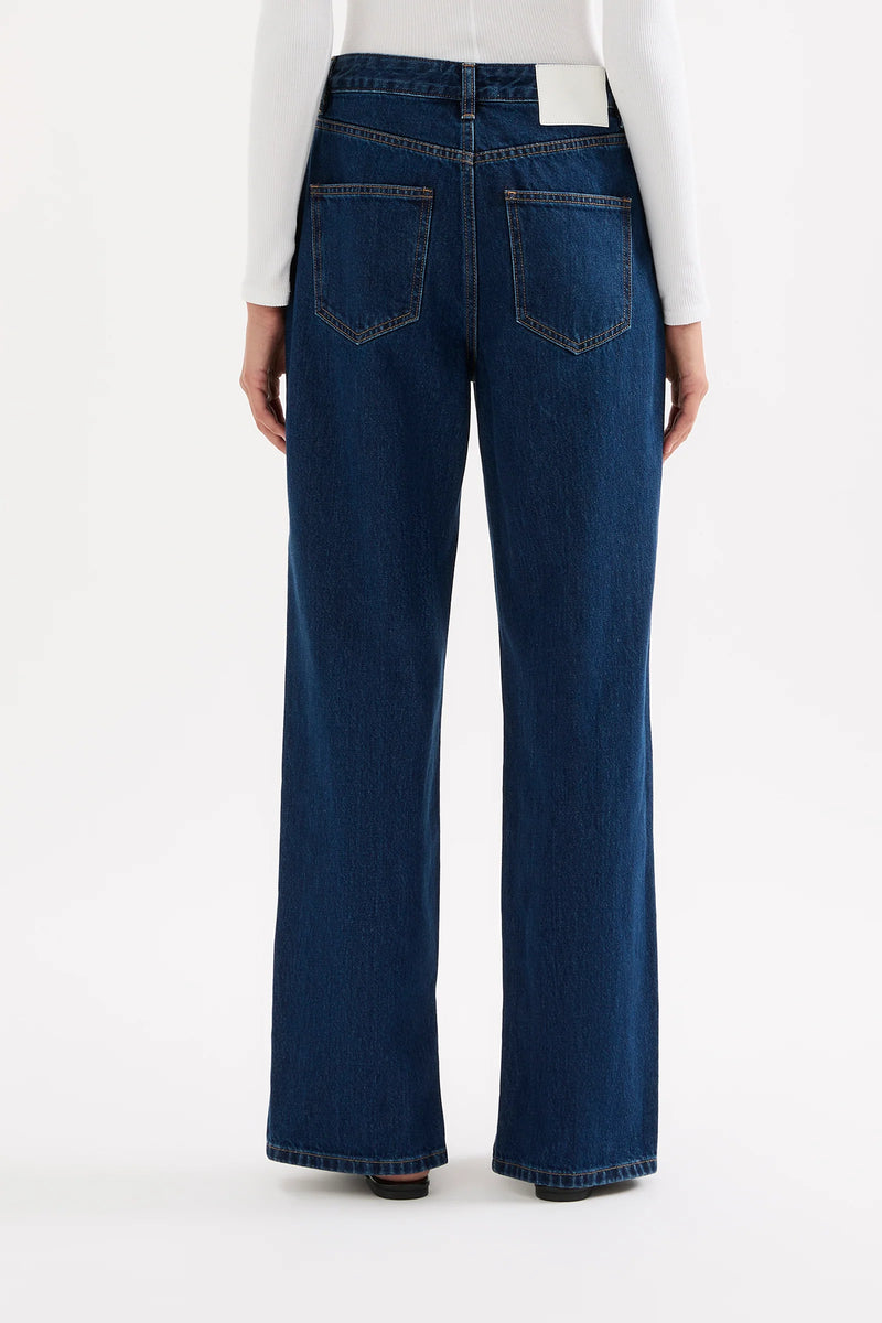 Organic Split Hem Jean Force Blue