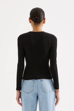 Organic Rib LS Tee Black