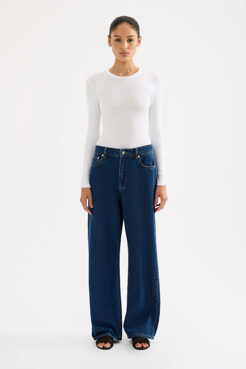 Organic Rib LS Tee White