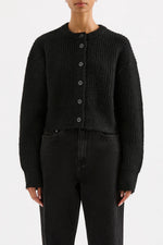 Nixon Cropped Cardigan Black