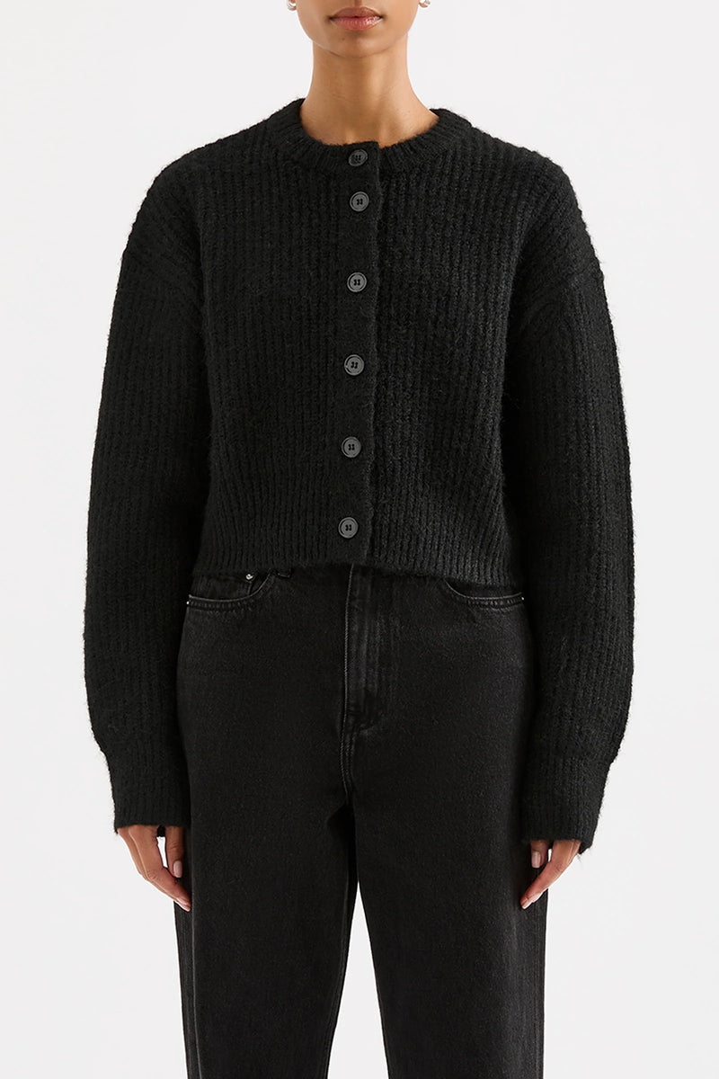 Nixon Cropped Cardigan Black