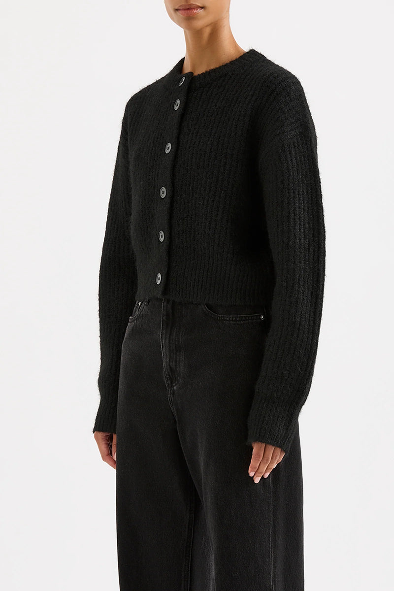 Nixon Cropped Cardigan Black