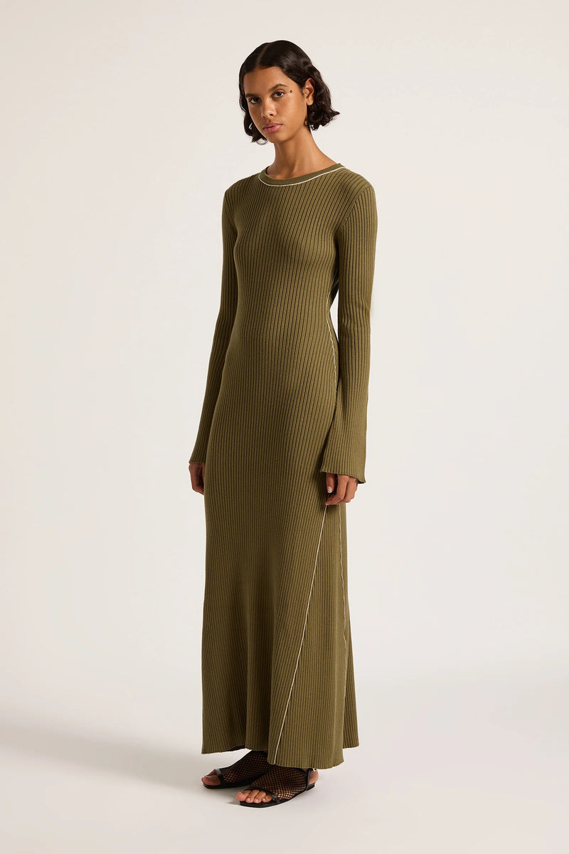 Gaia Knit Maxi Dress Olive