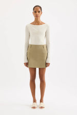 Audrey Tailored Mini Skirt Moss