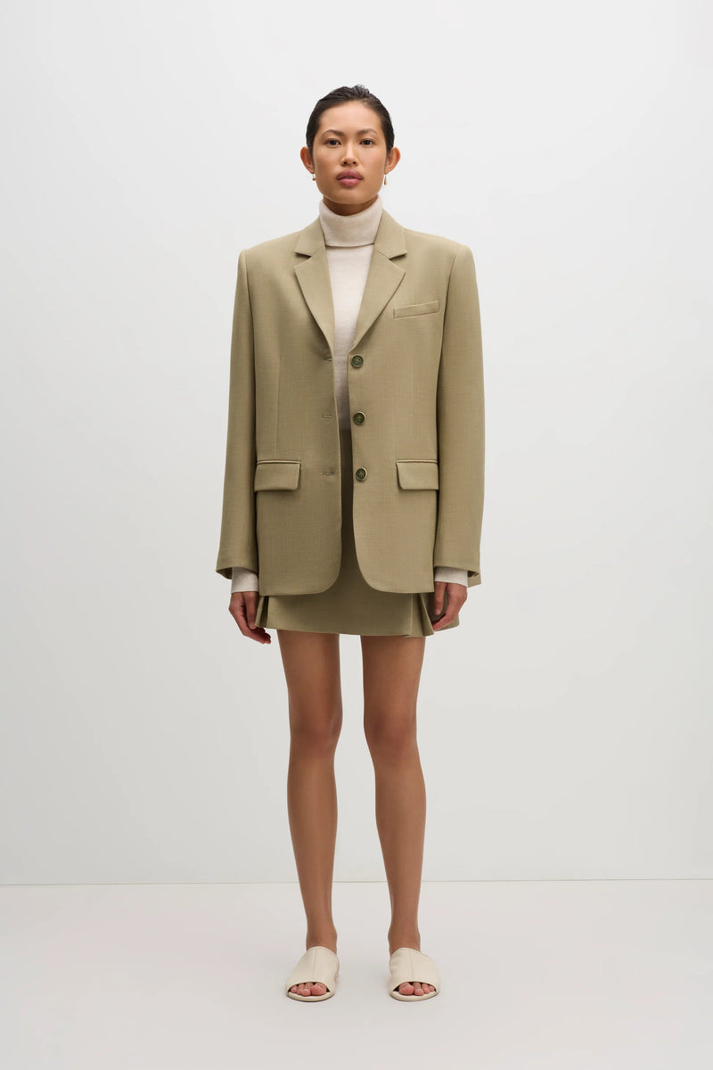 Audrey Tailored Mini Skirt Moss