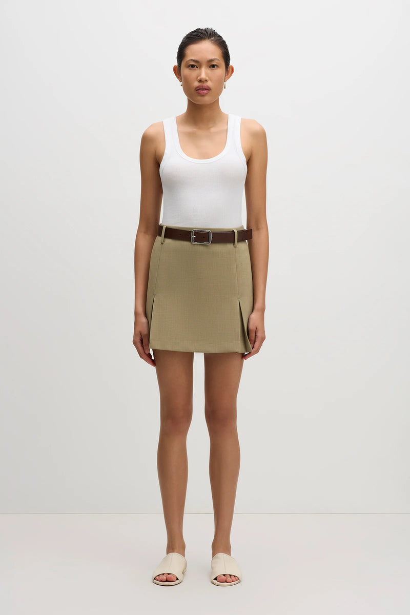 Audrey Tailored Mini Skirt Moss