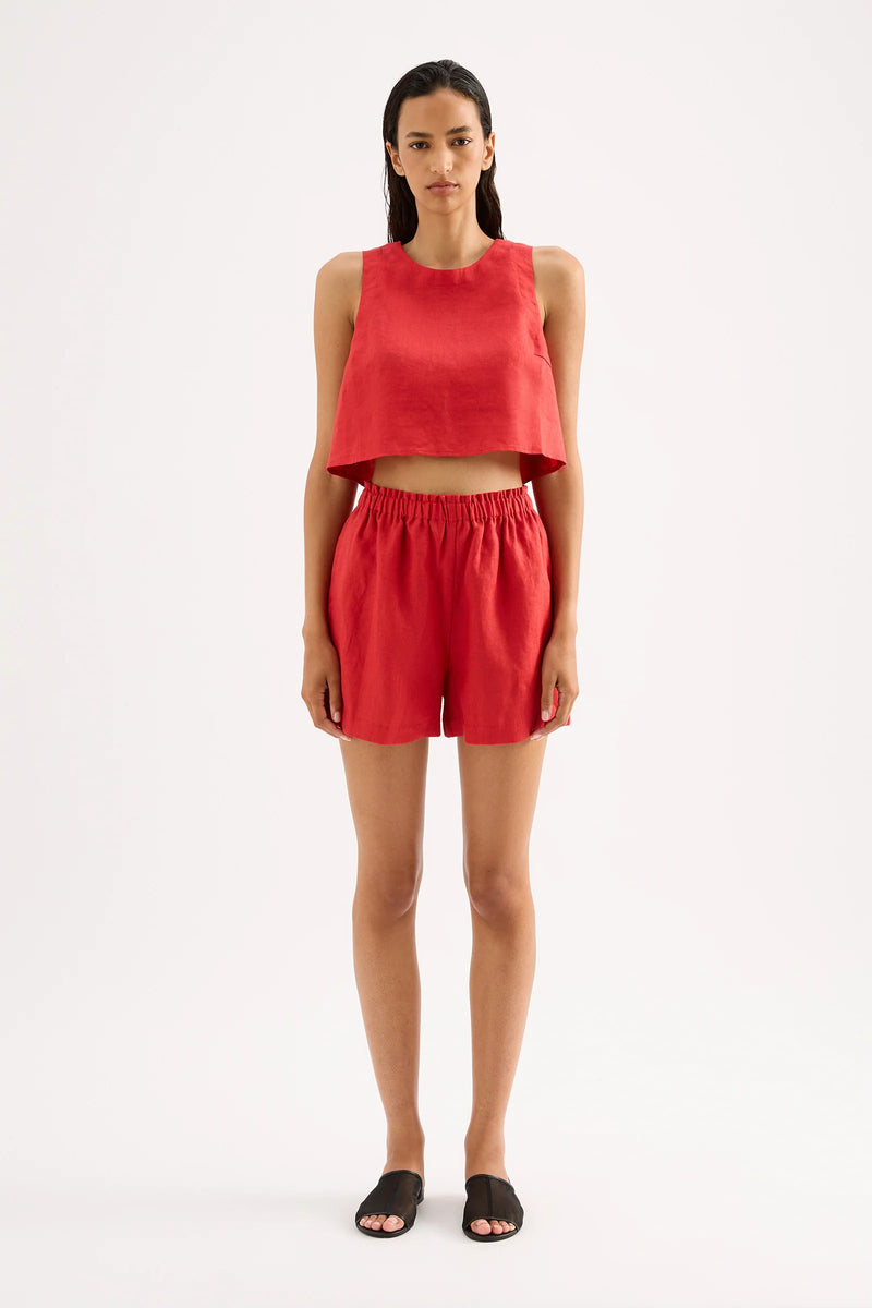 Ingrid Linen Short Chilli