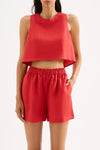 Ingrid Linen Short Chilli