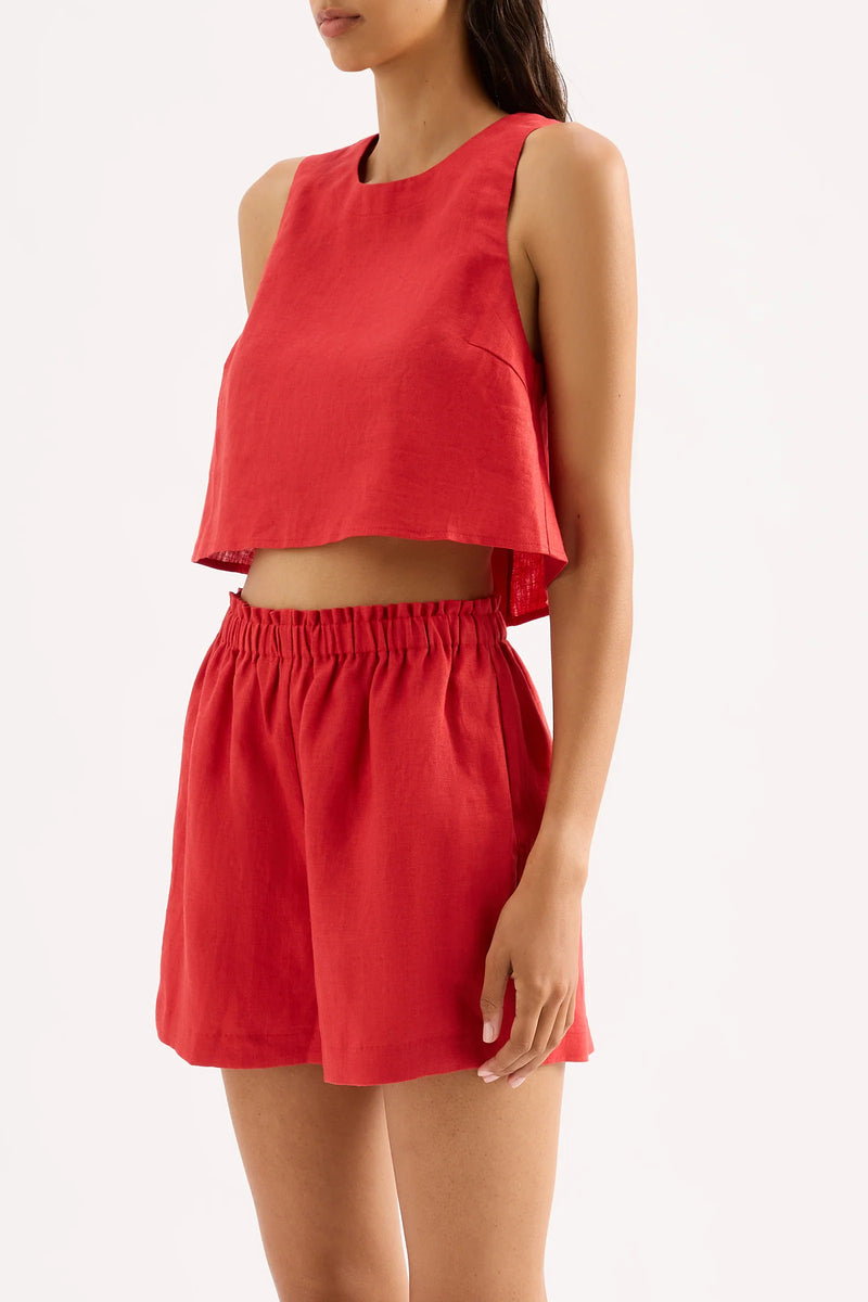 Ingrid Linen Short Chilli