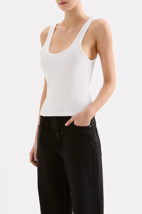 Organic 90s Singlet White