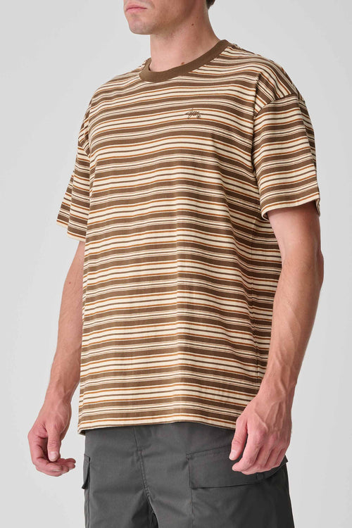 Mid Stripe SS Tee Wheat