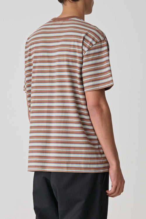 Stripe Pocket Tee Chocolate