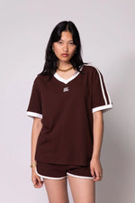 Mocha Classic Mesh Stripe Tee