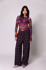Chains and Roses LS Mesh Top